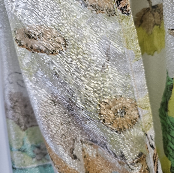 Pair of Mid Century Bright Cheery Fruit/Floral Pinch Pleat Fiberglass Curtains! - Picture 6 of 16